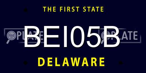 BEI05B Delaware License Plate