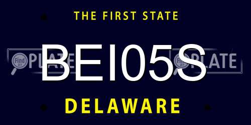 BEI05S Delaware License Plate