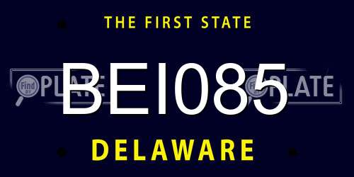 BEI085 Delaware License Plate