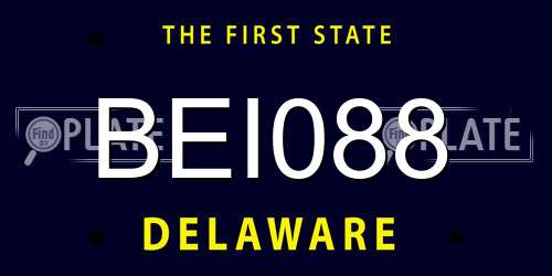 BEI088 Delaware License Plate
