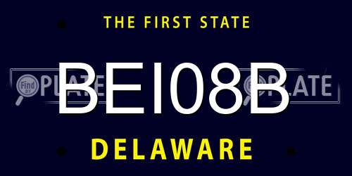 BEI08B Delaware License Plate