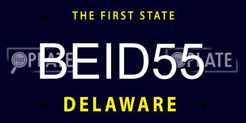 BEID55 Delaware License Plate