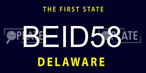 BEID58 Delaware License Plate
