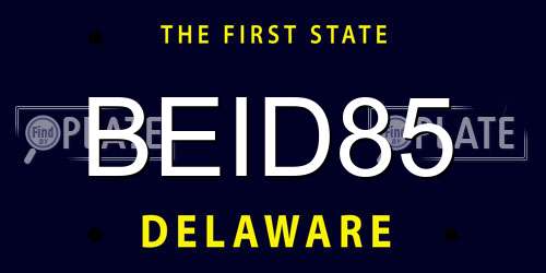 BEID85 Delaware License Plate