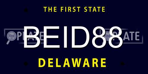 BEID88 Delaware License Plate
