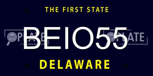 BEIO55 Delaware License Plate