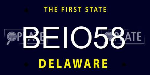 BEIO58 Delaware License Plate