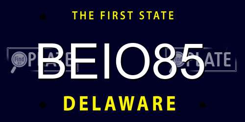 BEIO85 Delaware License Plate