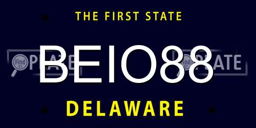 BEIO88 Delaware License Plate