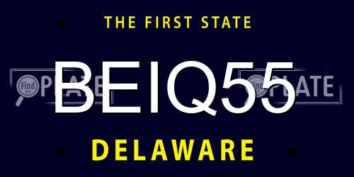BEIQ55 Delaware License Plate