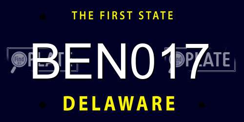BEN017 Delaware License Plate
