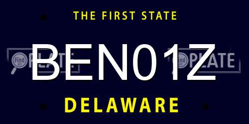 BEN01Z Delaware License Plate