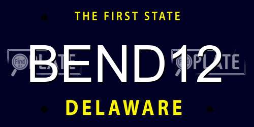 BEND12 Delaware License Plate