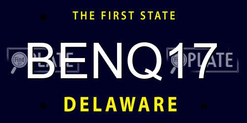 BENQ17 Delaware License Plate