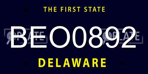 BEO0892 Delaware License Plate