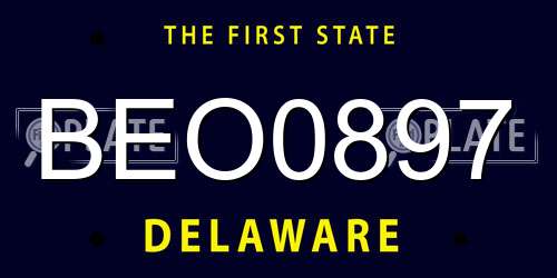 BEO0897 Delaware License Plate
