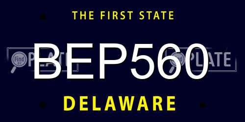 BEP560 Delaware License Plate
