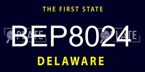 BEP8024 Delaware License Plate