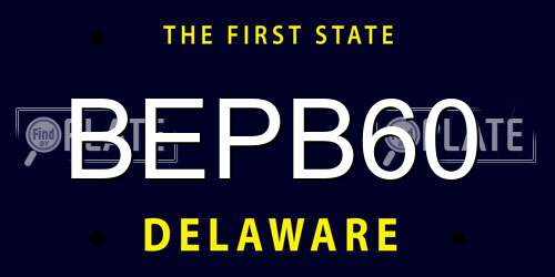 BEPB60 Delaware License Plate