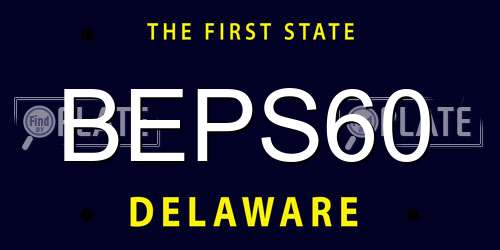 BEPS60 Delaware License Plate