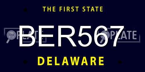 BER567 Delaware License Plate