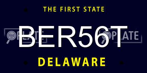BER56T Delaware License Plate
