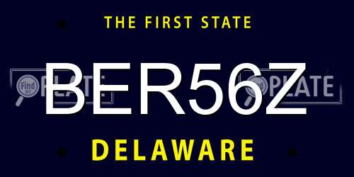 BER56Z Delaware License Plate