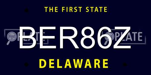 BER86Z Delaware License Plate
