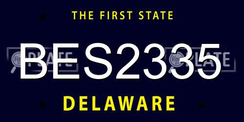 BES2335 Delaware License Plate