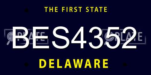 BES4352 Delaware License Plate