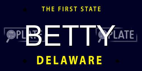 BETTY Delaware License Plate