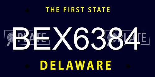 BEX6384 Delaware License Plate