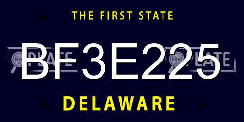 BF3E225 Delaware License Plate
