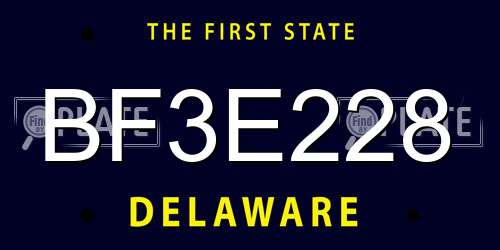 BF3E228 Delaware License Plate