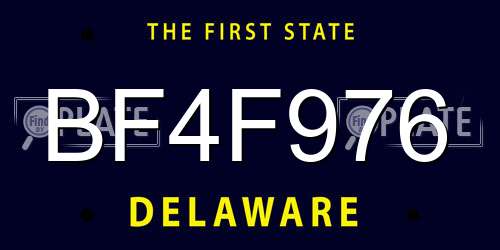 BF4F976 Delaware License Plate