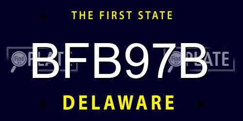 BFB97B Delaware License Plate