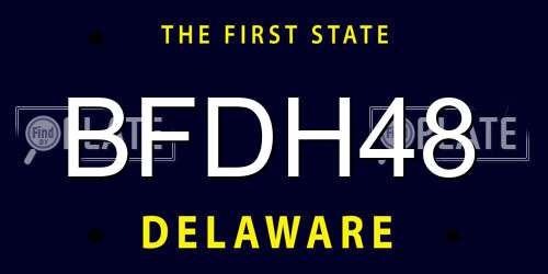 BFDH48 Delaware License Plate