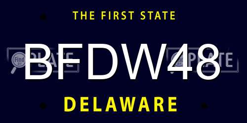 BFDW48 Delaware License Plate