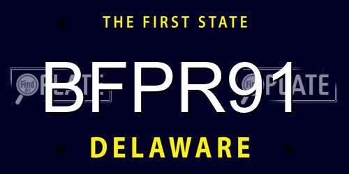 BFPR91 Delaware License Plate
