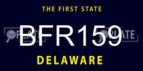 BFR159 Delaware License Plate