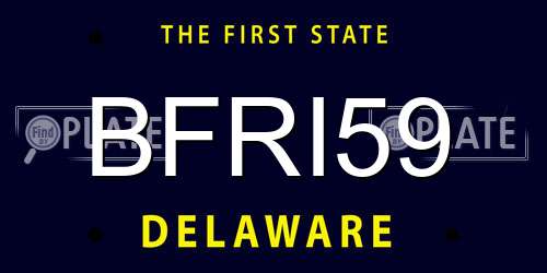 BFRI59 Delaware License Plate