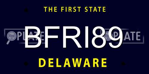 BFRI89 Delaware License Plate