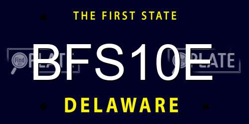 BFS10E Delaware License Plate