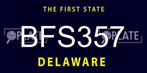 BFS357 Delaware License Plate