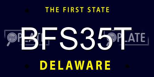 BFS35T Delaware License Plate