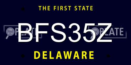 BFS35Z Delaware License Plate