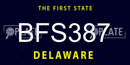 BFS387 Delaware License Plate