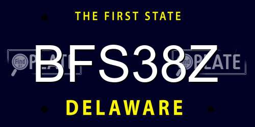 BFS38Z Delaware License Plate