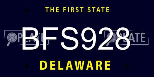 BFS928 Delaware License Plate