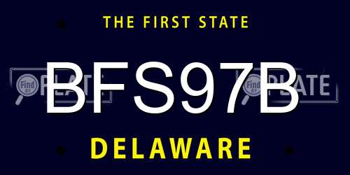 BFS97B Delaware License Plate
